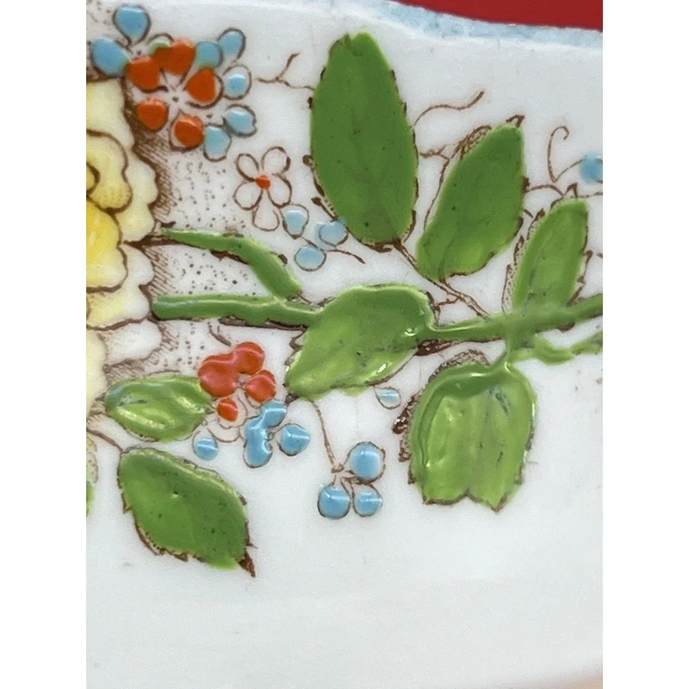 Vintage Aynsley Cabbage Rose Turquoise Corset Cup & Saucer Raised Paint